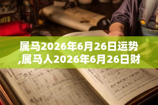 属马2026年6月26日运势,属马人2026年6月26日财运,生肖马2026年6月26日运势