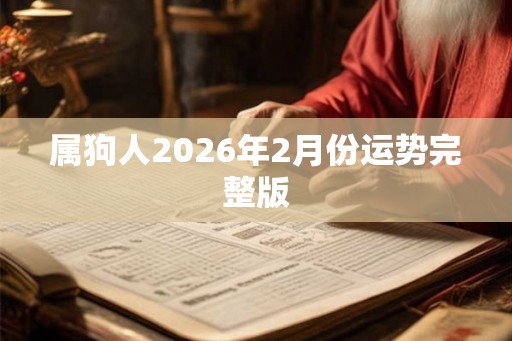 属狗人2026年2月份运势完整版 属狗人2026年2月份运势完整版