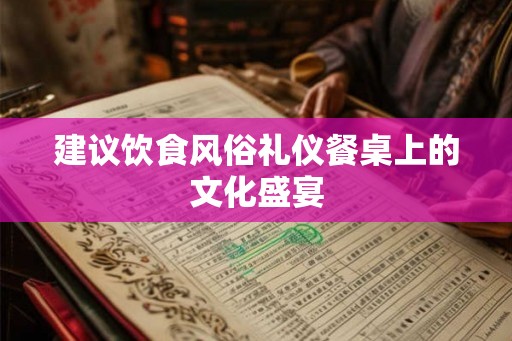 建议饮食风俗礼仪餐桌上的文化盛宴 建议饮食风俗礼仪餐桌上的文化盛宴