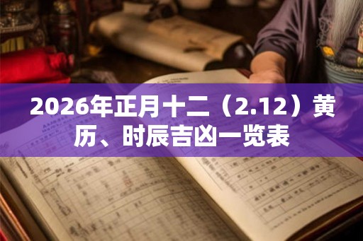 2026年正月十二（2.12）黄历、时辰吉凶一览表