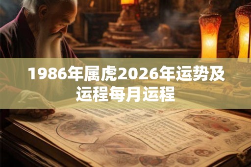 1986年属虎2026年运势及运程每月运程 1986年属虎2026年运势及运程每月运程