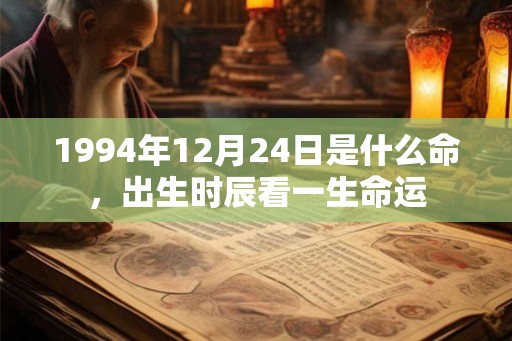 1994年12月24日是什么命，出生时辰看一生命运
