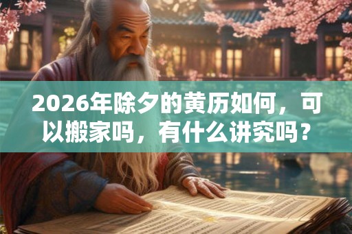 2026年除夕的黄历如何，可以搬家吗，有什么讲究吗？