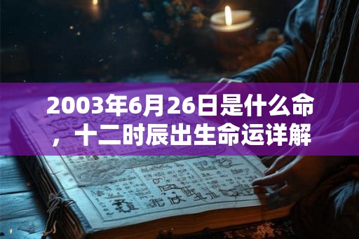 2003年6月26日是什么命,十二时辰出生命运详解 2003年6月26日是什么命,十二时辰出生命运详解