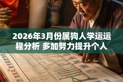 2026年3月份属狗人学运运程分析 多加努力提升个人能力
