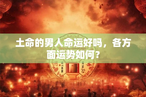 土命的男人命运好吗，各方面运势如何？