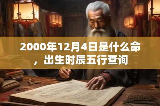 2000年12月4日是什么命，出生时辰五行查询