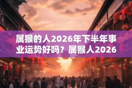 属猴的人2026年下半年事业运势好吗？属猴人2026年运势如何？
