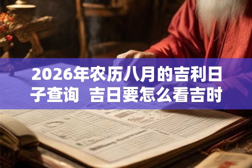 2026年农历八月的吉利日子查询 吉日要怎么看吉时 2026年农历八月的吉利日子查询 吉日要怎么看吉时