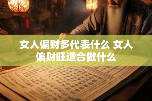 女人偏财多代表什么 女人偏财旺适合做什么