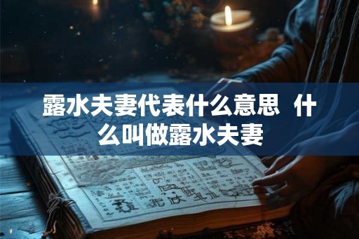 露水夫妻代表什么意思  什么叫做露水夫妻