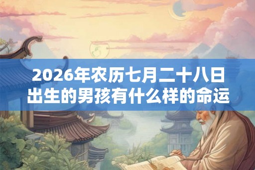 2026年农历七月二十八日出生的男孩有什么样的命运？