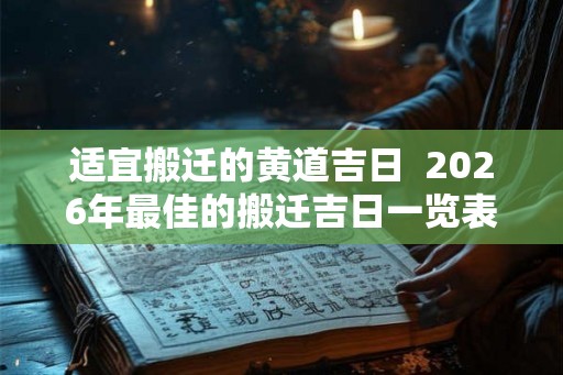 适宜搬迁的黄道吉日 2026年最佳的搬迁吉日一览表 适宜搬迁的黄道吉日 2026年最佳的搬迁吉日一览表