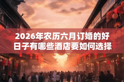 2026年农历六月订婚的好日子有哪些酒店要如何选择