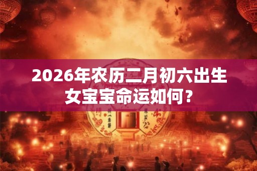 2026年农历二月初六出生女宝宝命运如何？