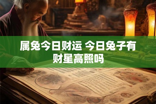 属兔今日财运 今日兔子有财星高照吗