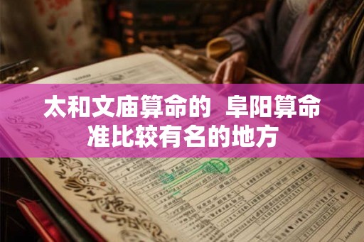 太和文庙算命的  阜阳算命准比较有名的地方