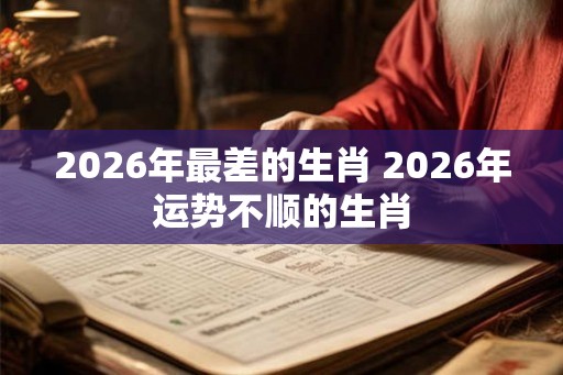 2026年最差的生肖 2026年运势不顺的生肖