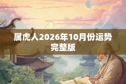 属虎人2026年10月份运势完整版