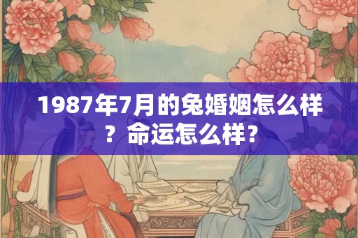 1987年7月的兔婚姻怎么样？命运怎么样？