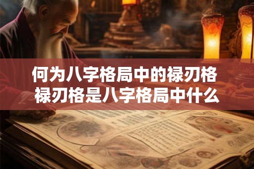 何为八字格局中的禄刃格 禄刃格是八字格局中什么