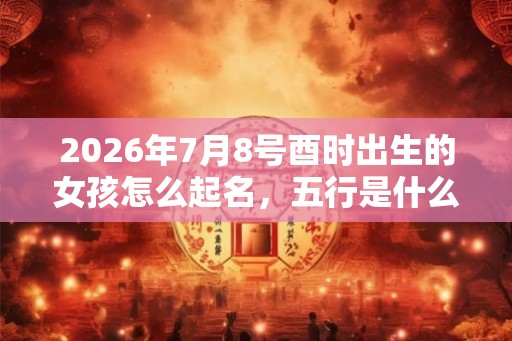 2026年7月8号酉时出生的女孩怎么起名，五行是什么？