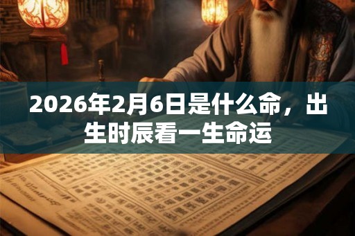 2026年2月6日是什么命，出生时辰看一生命运