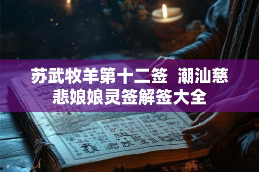 苏武牧羊第十二签 潮汕慈悲娘娘灵签解签大全 苏武牧羊第十二签 潮汕慈悲娘娘灵签解签大全