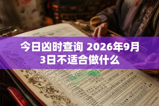 今日凶时查询 2026年9月3日不适合做什么