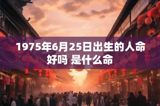 1975年6月25日出生的人命好吗 是什么命