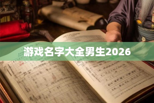 游戏名字大全男生2026