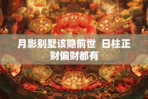月影别墅该隐前世 日柱正财偏财都有 月影别墅该隐前世 日柱正财偏财都有