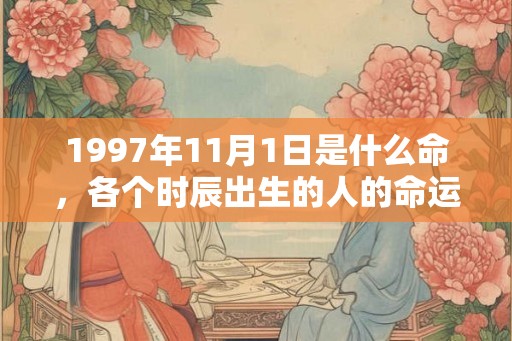 1997年11月1日是什么命,各个时辰出生的人的命运 1997年11月1日是什么命,各个时辰出生的人的命运