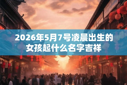 2026年5月7号凌晨出生的女孩起什么名字吉祥