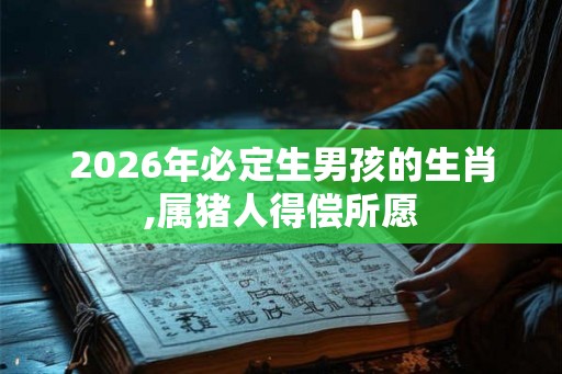 2026年必定生男孩的生肖,属猪人得偿所愿