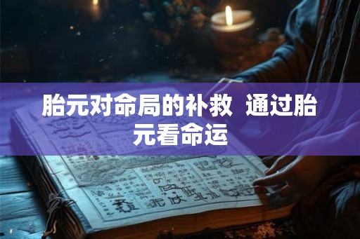 胎元对命局的补救  通过胎元看命运