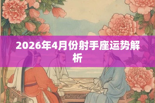 2026年4月份射手座运势解析