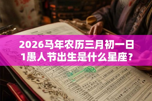 2026马年农历三月初一日1愚人节出生是什么星座？