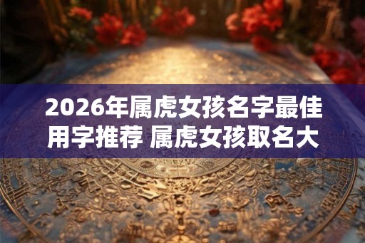 2026年属虎女孩名字最佳用字推荐 属虎女孩取名大全免费