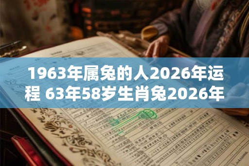 1963年属兔的人2026年运程 63年58岁生肖兔2026年运势