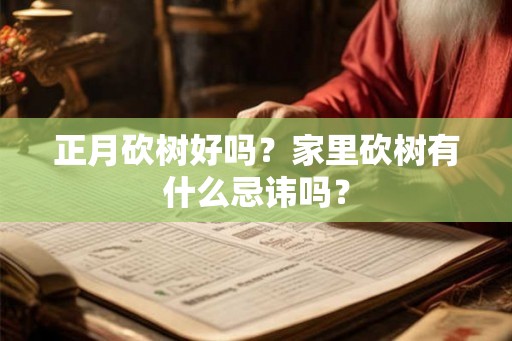 正月砍树好吗？家里砍树有什么忌讳吗？