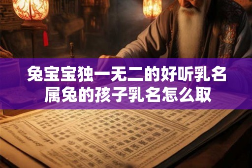 兔宝宝独一无二的好听乳名 属兔的孩子乳名怎么取