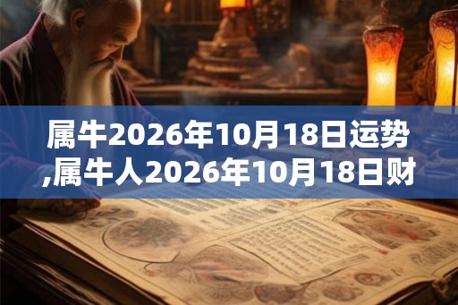 属牛2026年10月18日运势,属牛人2026年10月18日财运,生肖牛2026年10月18日运势 属牛2026年10月18日运势,属牛人2026年10月18日财运,生肖牛2026年10月18日运势