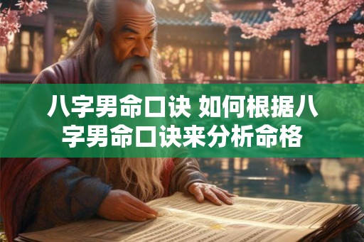 八字男命口诀 如何根据八字男命口诀来分析命格