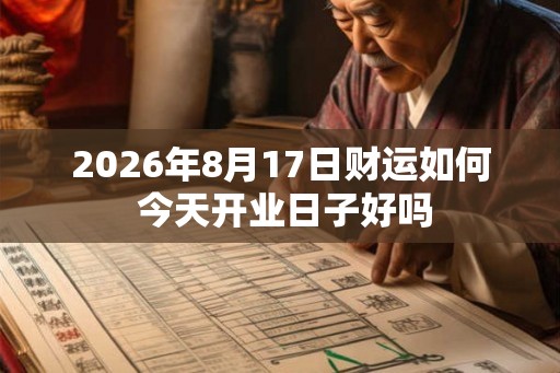 2026年8月17日财运如何 今天开业日子好吗