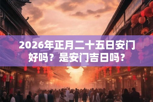 2026年正月二十五日安门好吗？是安门吉日吗？