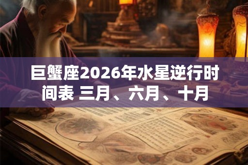 巨蟹座2026年水星逆行时间表 三月、六月、十月 巨蟹座2026年水星逆行时间表 三月、六月、十月