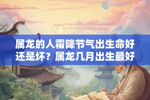 属龙的人霜降节气出生命好还是坏？属龙几月出生最好命？