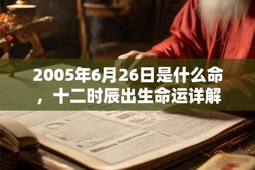 2005年6月26日是什么命,十二时辰出生命运详解 2005年6月26日是什么命,十二时辰出生命运详解