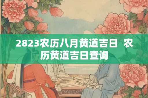 2823农历八月黄道吉日  农历黄道吉日查询